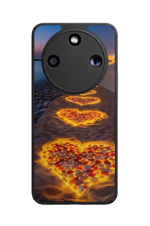 Honor Magic 8 Lite Uyumlu Manzara Baskılı Glossy Premium Mat Siyah Silikon Kılıf