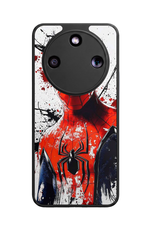 Honor Magic 8 Lite Uyumlu Örümcek Adam Atatürk Baskılı Glossy Premium Mat Siyah Silikon Kılıf