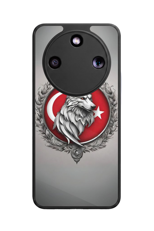 Honor Magic 8 Lite Uyumlu Göktürk Türk Baskılı Glossy Premium Mat Siyah Silikon Kılıf