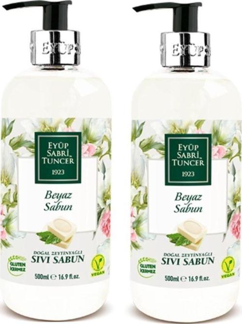 2 Adet Doğal Zeytinyağlı Beyaz Sabun Sıvı Sabun 500 ml