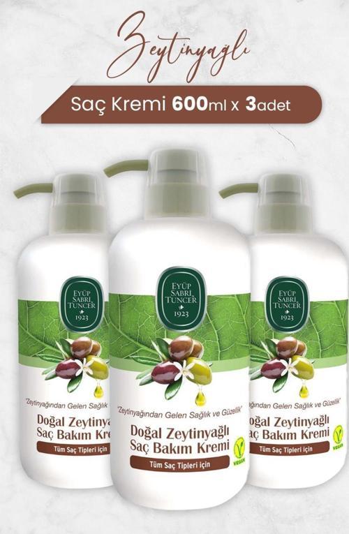 Doğal Zeytinyağlı Saç Kremi 600 ml X 3 Adet