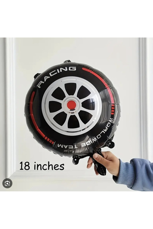 Yarış Arabaları Temalı Tekerlek Lastik Folyo Balon 40 cm