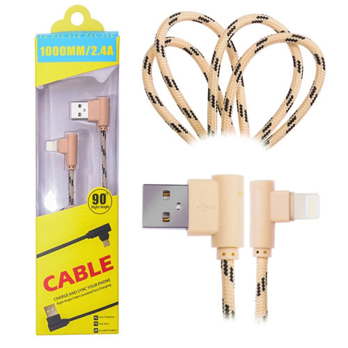 Ally İphone Lightning Eğik Başlı Halat Usb Kablo 1metre-(5775)