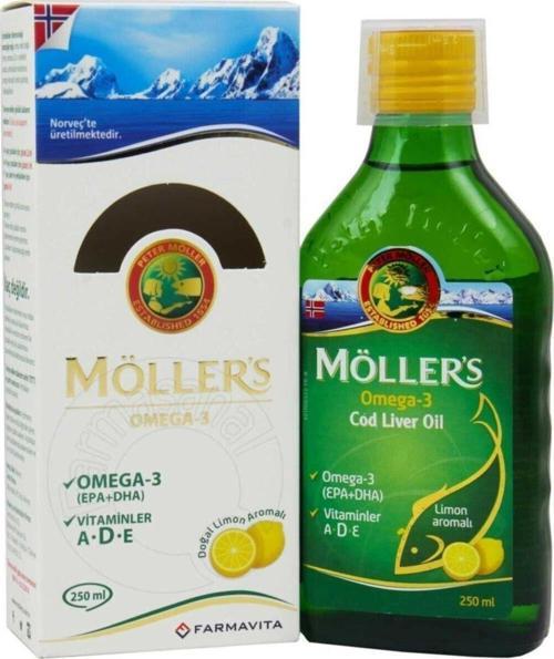 Mollers Omega 3 Limon Aromalı Balık Yağı Şurubu 250 Ml