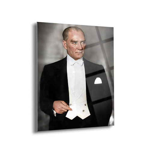 Atatürk Portre Cam Tablo - Ata008