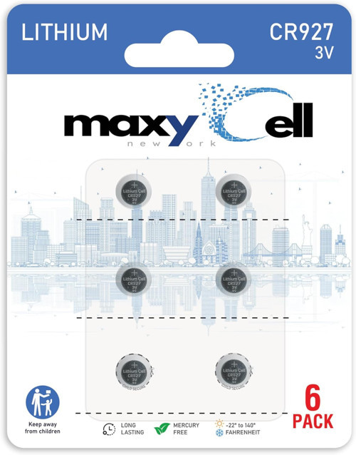 Maxycell 6 Adet CR927 Lityum Düğme Pil 3V DL927 CX927 ECR927 GR927 BR927