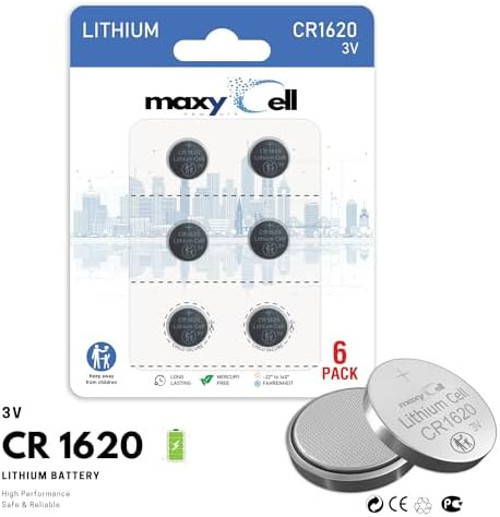 Maxycell 6 Adet CR1620 Düğme Pil 3V DL1620 ECR1620