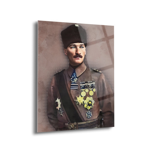 Atatürk Portre Cam Tablo - Ata014