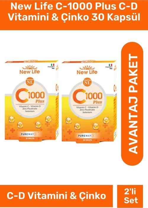 C-1000 Plus C-D Vitamini & Çinko 30 Kapsül - 2 Adet