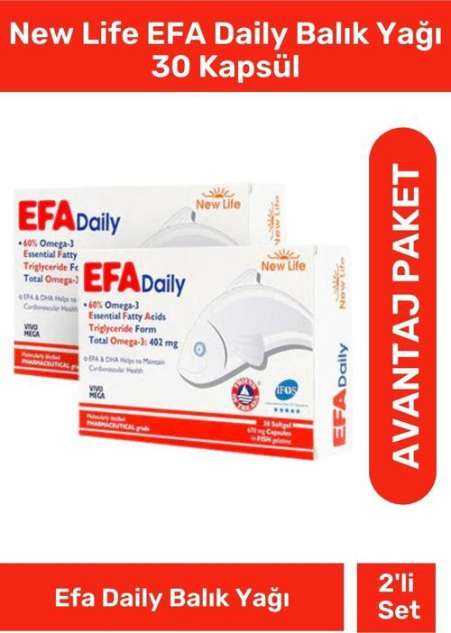 Newlife Efa Daily 30 Kapsül Balık Yağı 2 Kutu