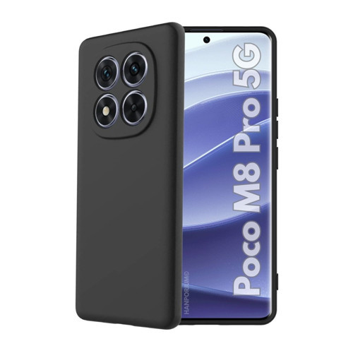 Poco M8 Pro 5G Uyumlu Silikon Kılıf - Pastel Renk Tonu Kamera Korumalı Esnek Kapak - Siyah