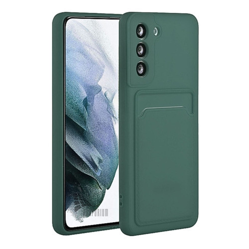 Samsung Galaxy A35 Uyumlu Kartlıklı Silikon Kılıf Kamera Korumalı Esnek Pastel Kapak - Yeşil