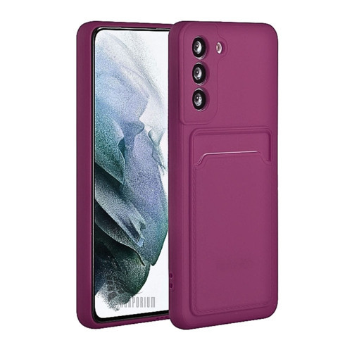 Samsung Galaxy A35 Uyumlu Kartlıklı Silikon Kılıf Kamera Korumalı Esnek Pastel Kapak - Bordo