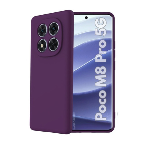 Poco M8 Pro 5G Uyumlu Silikon Kılıf - Pastel Renk Tonu Kamera Korumalı Esnek Kapak - Mor