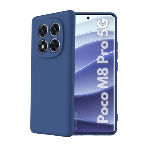 Poco M8 Pro 5G Uyumlu Silikon Kılıf - Pastel Renk Tonu Kamera Korumalı Esnek Kapak - Lacivert
