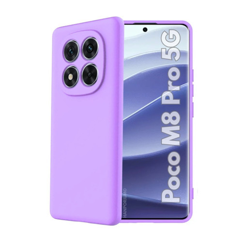 Poco M8 Pro 5G Uyumlu Silikon Kılıf - Pastel Renk Tonu Kamera Korumalı Esnek Kapak - Lila