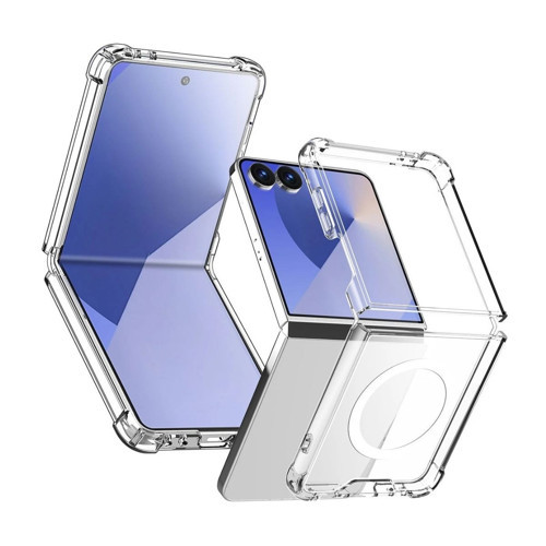 Samsung Galaxy Z Flip 7 Uyumlu Silikon Kılıf Köşe Korumalı Kablosuz Şarj Destekli 2 Parça Kılıf