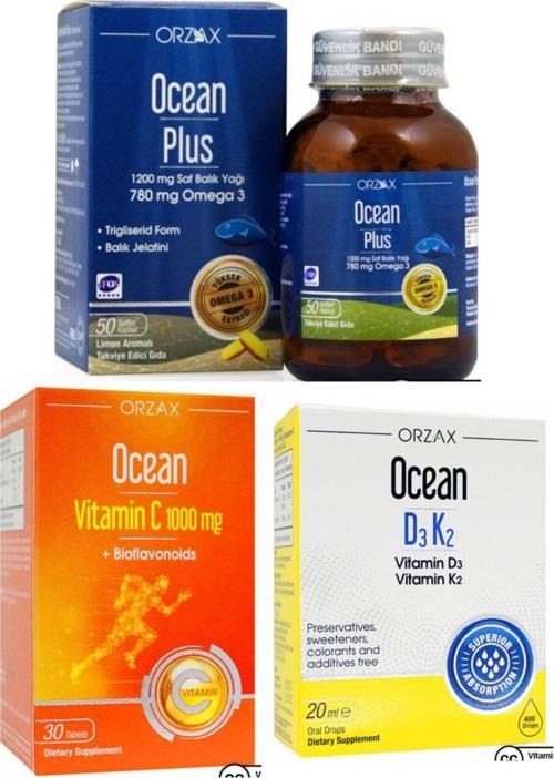 1200mg Balık Yağı + 1000mg C Vitamini + D3k2 Vitamini Damla Avantaj Paketi