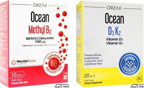 Methyl B12 1000µg Sprey 10 ml Ve D3 K2 Damla 20 ml