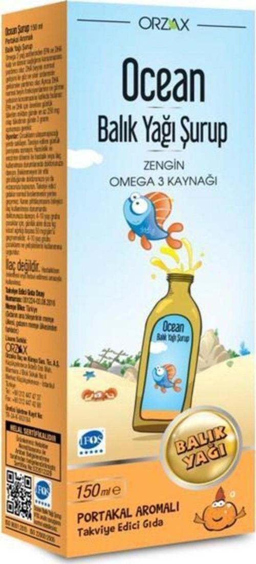 Omega 3 Portakal Aromalı Balık Yağı Şurubu 150 ml