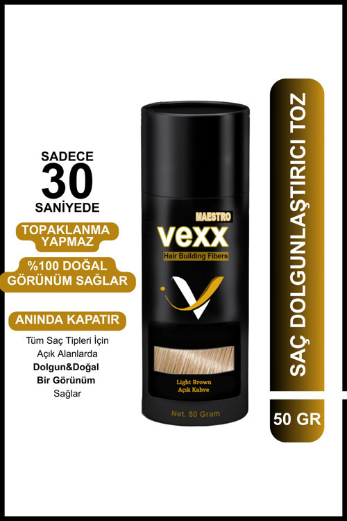 Vexx 50 Gr. Açık Kahve Tozu Topik - Topaklanma Yapmaz