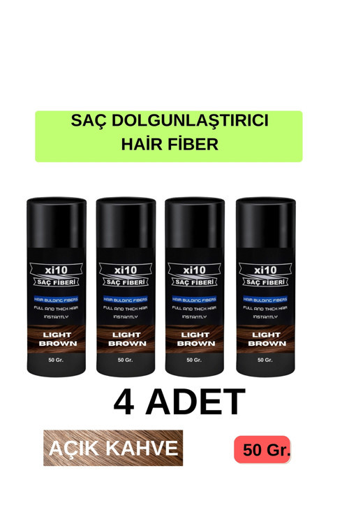 4 Adet Saç Dolgunlaştırıcı Açık Kahve Saç Tozu 50 Gr.