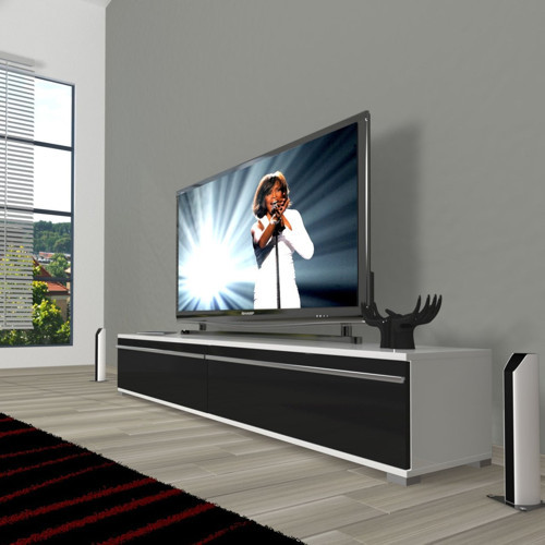 Eko 140T Mdf Tv Ünitesi Tv Sehpası - Beyaz Siyah