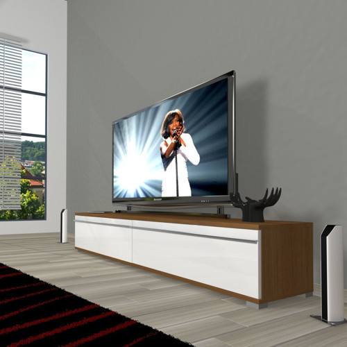 Eko 140T Mdf Tv Ünitesi Tv Sehpası - Ceviz Beyaz