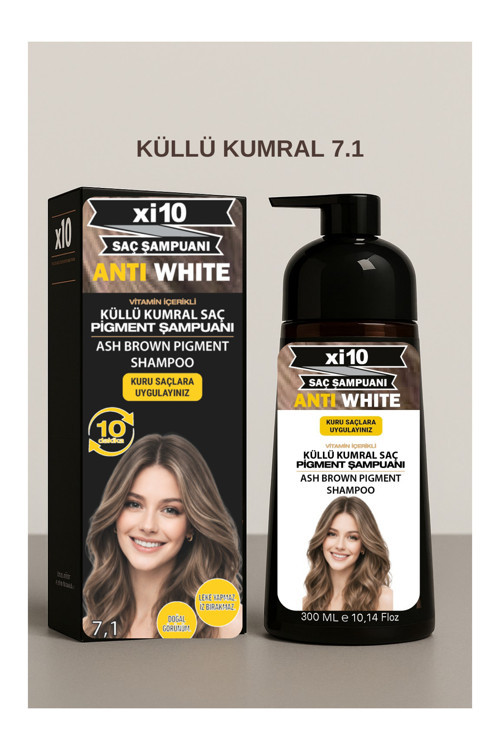Beyaz Kapatıcı (Küllü Kumral 7.1 ) Saç Beyaz Kapatan Hızlı Şampuan (Beyaz Saçlar İçin) 300 Ml.