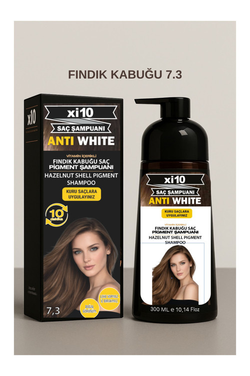 Beyaz Kapatıcı (Fındık Kabuğu 7.3) Saç Beyaz Kapatan Hızlı Şampuan (Beyaz Saçlar İçin) 300 Ml.
