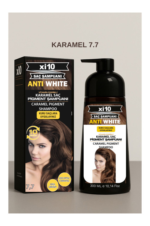 Beyaz Kapatıcı (Karamel 7.7) Saç Beyaz Kapatan Hızlı Şampuan (Beyaz Saçlar İçin) 300 Ml.