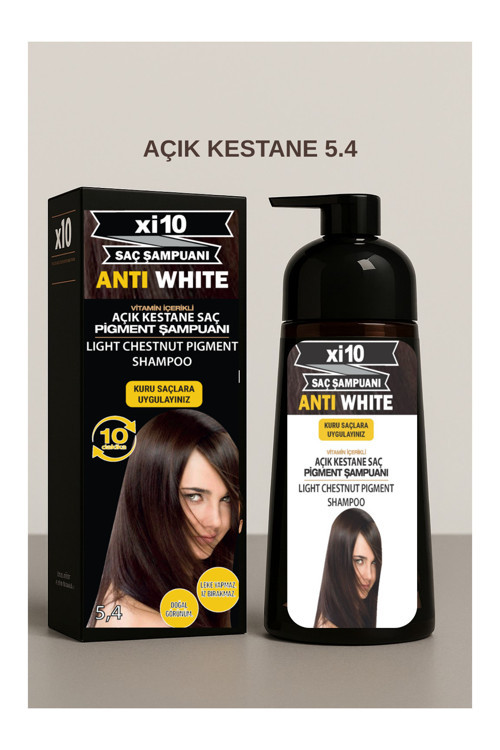 Beyaz Kapatıcı (Açık Kestane 5.4) Saç Beyaz Kapatan Hızlı Şampuan (Beyaz Saçlar İçin) 300 Ml.
