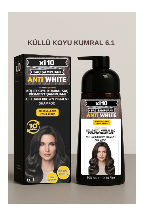 Beyaz Kapatıcı (Küllü Koyu Kumral 6.1 ) Saç Beyaz Kapatan Hızlı Şampuan (Beyaz Saçlar İçin) 300 Ml.