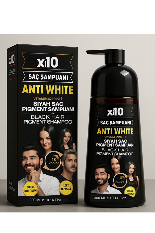 Beyaz Kapatıcı Şampuan (Siyah/Black),Saç Siyahlaştırıcı Şampuan (Beyaz Saçlar İçin) 300 Ml.