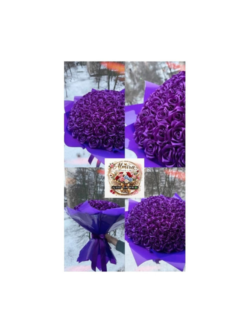 Solmayan Gül Buketi Mor 100 Lu