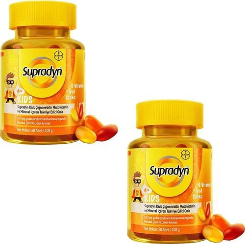 Kids Multivitamin Ve Mineral Içeren Çiğnenebilir 60 Tablet 2 Adet