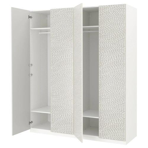 Beyaz Modern Kapaklı Gardırop 200x60x236 cm