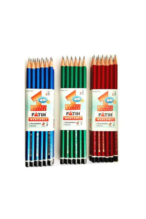Mercanlı Kurşun Kalem 12'li Paket Kırmızı Gövde