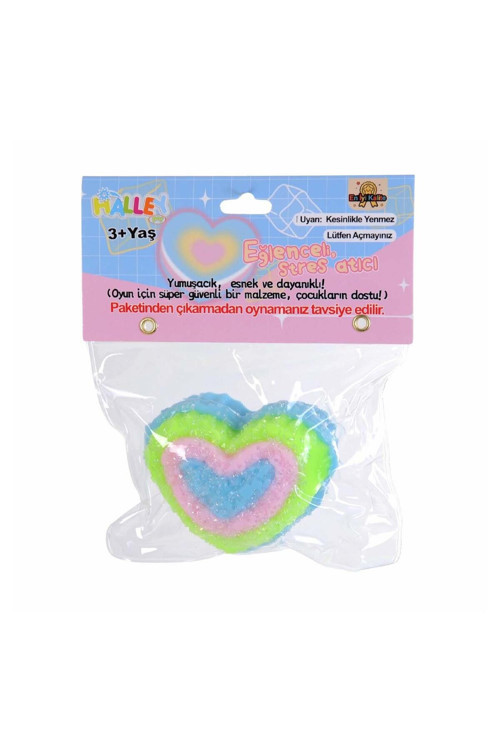 Çok Renkli Kalp Tasarımlı Eğlenceli Stres Atıcı Squishy