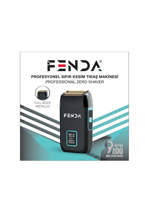 Fenda Zero Shaver 9200 RPM Metal & Göstergeli Tıraş Makinesi Siyah FNDSKLKS0008BL