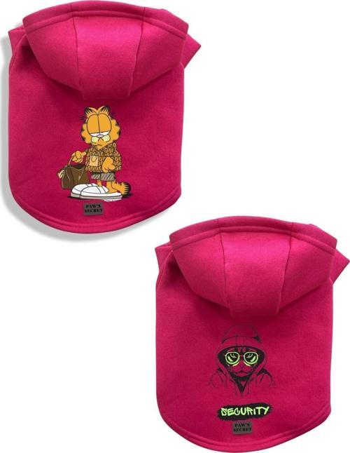 Kedi Köpek Kıyafeti Sweatshirt Garfield - Cat Pembe Kombin 2'li Set L