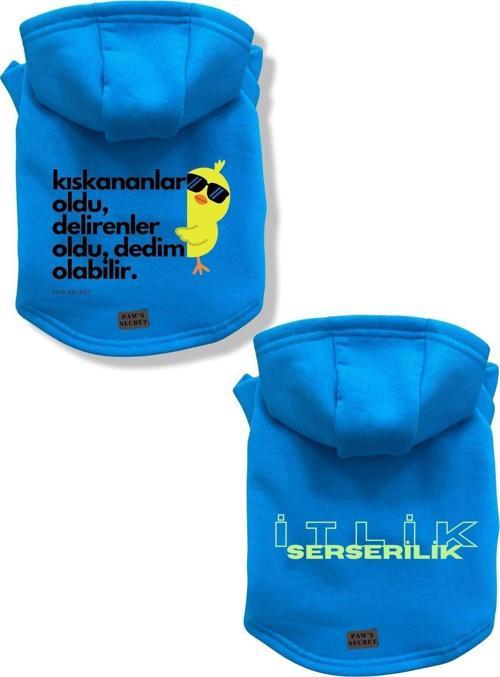 Kedi Köpek Kıyafeti Sweatshirt Kıskananlar Oldu - Serseri Açık Mavi Kombin 2'li Set L
