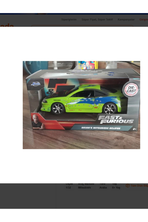 1:32 Fast & Furious Brian's Mitsubishi Eclipse 2026 Özel Seri