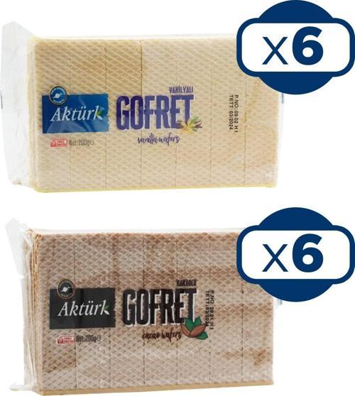 Gofret Kakaolu ve Sade 200 gr 12 li Karma