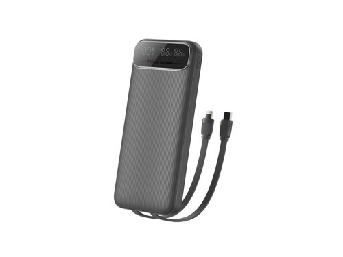 10.000 Mah Kendinden Kablolu Taşınabilir Şarj Cihazı- Siyah