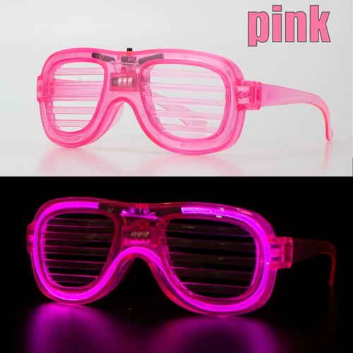 PEMBE LED IŞIKLI PARTİ GÖZLÜĞÜ - NEON GLOW ŞERİT GÖZLÜK 3 MODLU