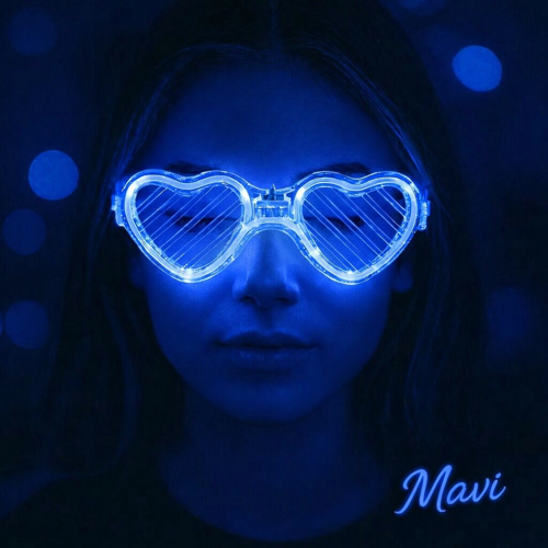 MAVİ LED IŞIKLI KALP GÖZLÜK – 3 MODLU PARTİ & GLOW GÖZLÜĞÜ