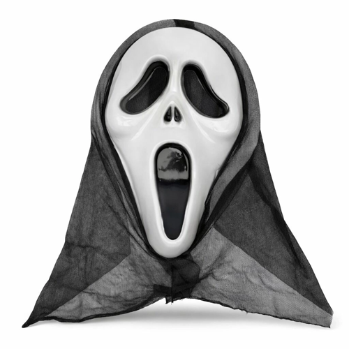 KAPŞONLU ÇIĞLIK MASKESİ SCREAM MASKESİ - HAYALET MASKESİ 33X21 CM