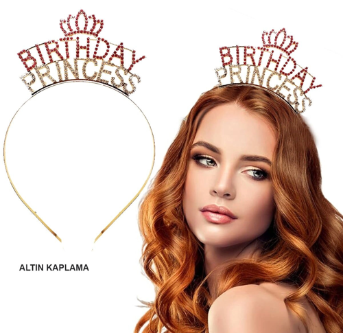 BİRTHDAY PRİNCESS KRİSTAL TAÇ – ALTIN KAPLAMA