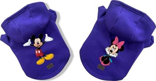 Köpek Kıyafeti Köpek Sweatshirt Hoodie Köpek Ürünleri Kedi Kıyafeti - Mickey ve Minnie İkili Ürün M